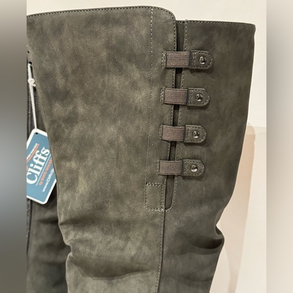 NEW Cliffs Francie Slouchy Faux Suede Knee-High Boots Size 8WIDE & WIDE CALF - Picture 3 of 11